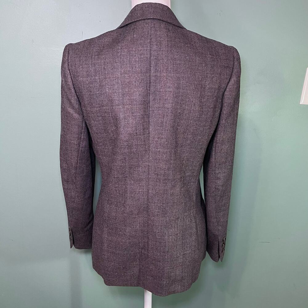 Vintage Saville Tweed Wool Blazer Plaid Sz 10 Gray old money quiet luxury preppy - Picture 6 of 15
